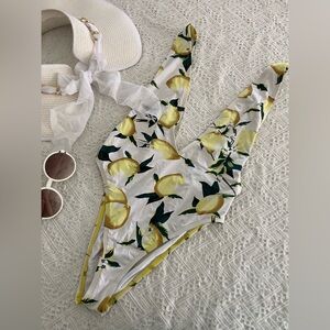 Lemon Print One-Piece Swimsuit